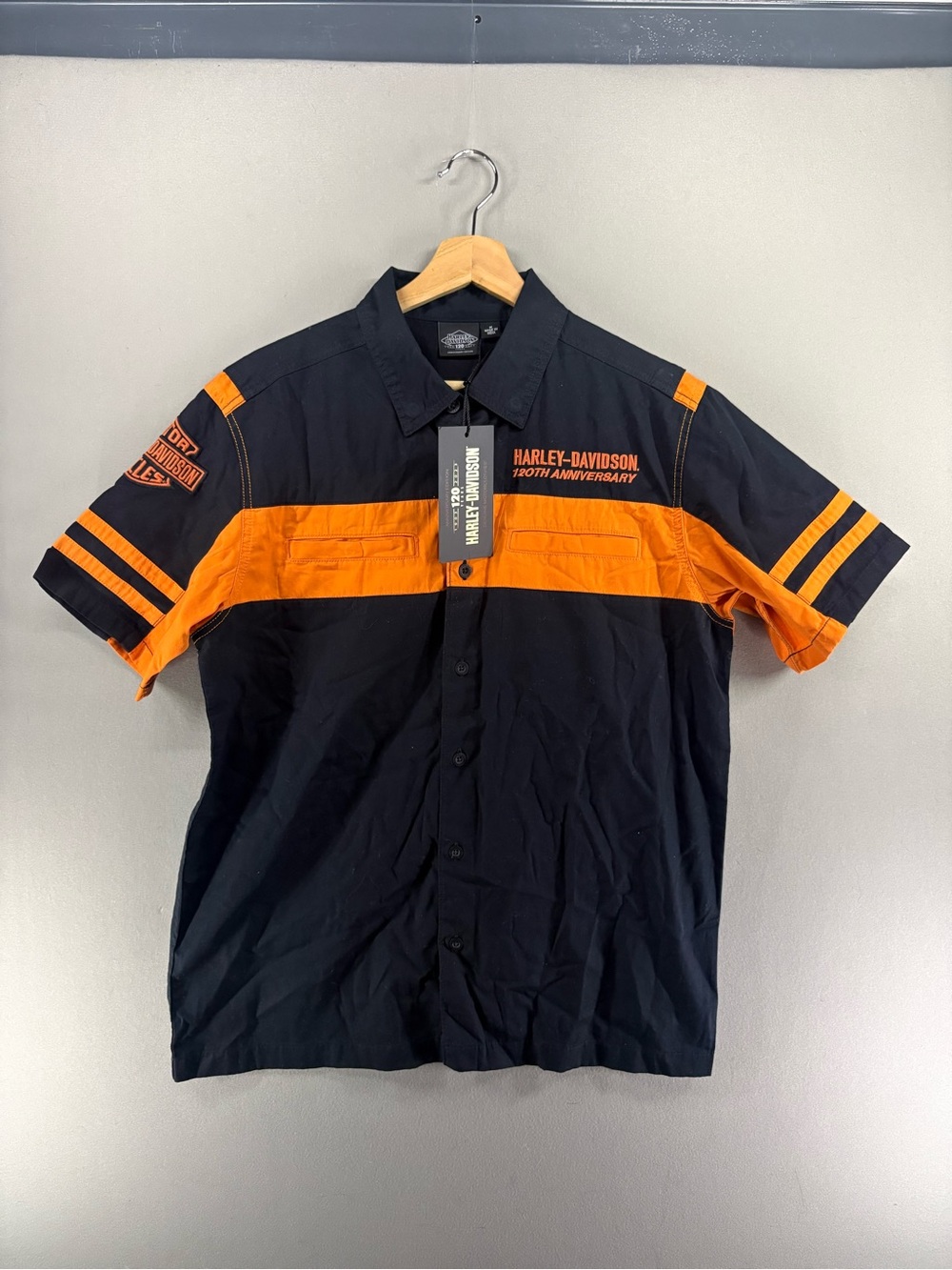 Harley-Davidson Mens 120th Anniversary Mechanic Shirt Black Men M  Button-Down
